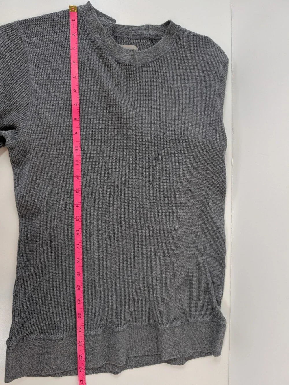Everlane Waffle Knit Long Sleeve Crewneck Bundle - Heather Gray & Orange - M
